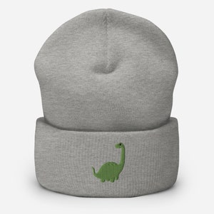Green Brachiosaurus Dinosaur, Embroidered Beanie, Brontosaurus Cute Hat, Dinosaur Cap