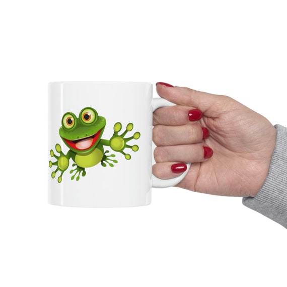 kawaii & happy green frog smiling' Mug