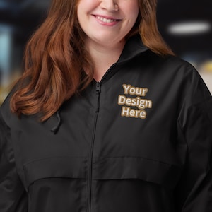 Chaqueta impermeable bordada personalizada, cortavientos unisex, chaqueta cortavientos, cortavientos personalizado