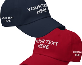 Personalized Embroidered Hat, Custom Hat, Your own text monogram, Embroidery With Your Own Text - Logo Design Hat, Handmade Custom Cap