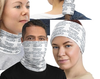 Benutzerdefinierte All Over Print Neck Gaiter, multifunktionale Gesichtsbedeckung für Erwachsene, personalisierte Text Neck Gaiter, personalisiert, Gaiter Gesichtsbedeckung