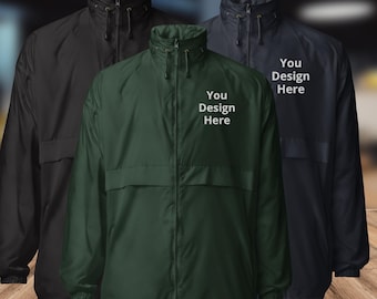 Personalized Embroidered Waterproof Rain Jacket, Unisex Windbreaker, Windbreaker Jacket, Custom Personalized Windbreaker, Your Own Text