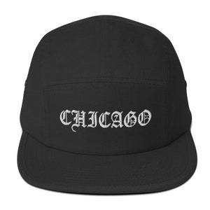Custom Text Old English Embroidered Five Panel Cap, Add Your Text Here, Old English Font