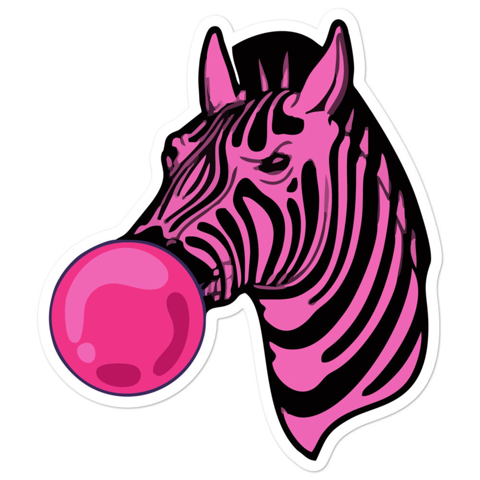 Zebra bubble gum sticker Etsy