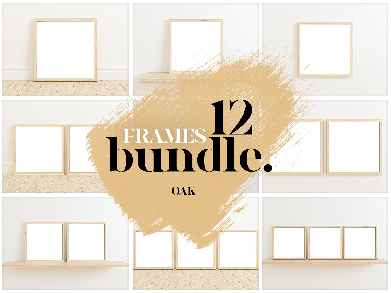 12 Picture Frame Mockup Bundle OAK 12x12 Frame Mockup Etsy