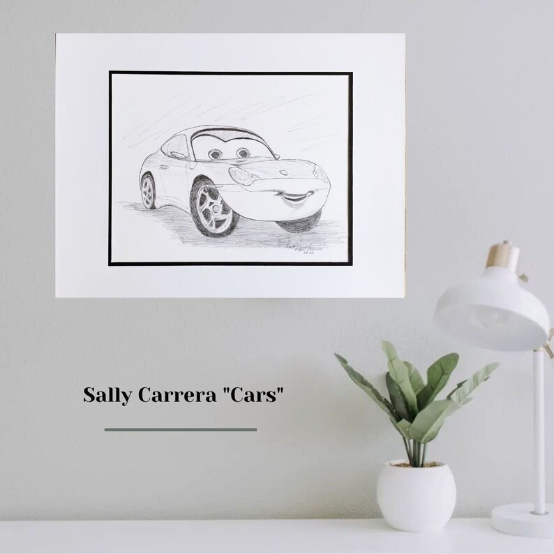 Sally CarreraPencil DrawingCar Pencil DrawingBoy Bedroom D\u00e9corOffice DecorationGift for DadGift for Husband