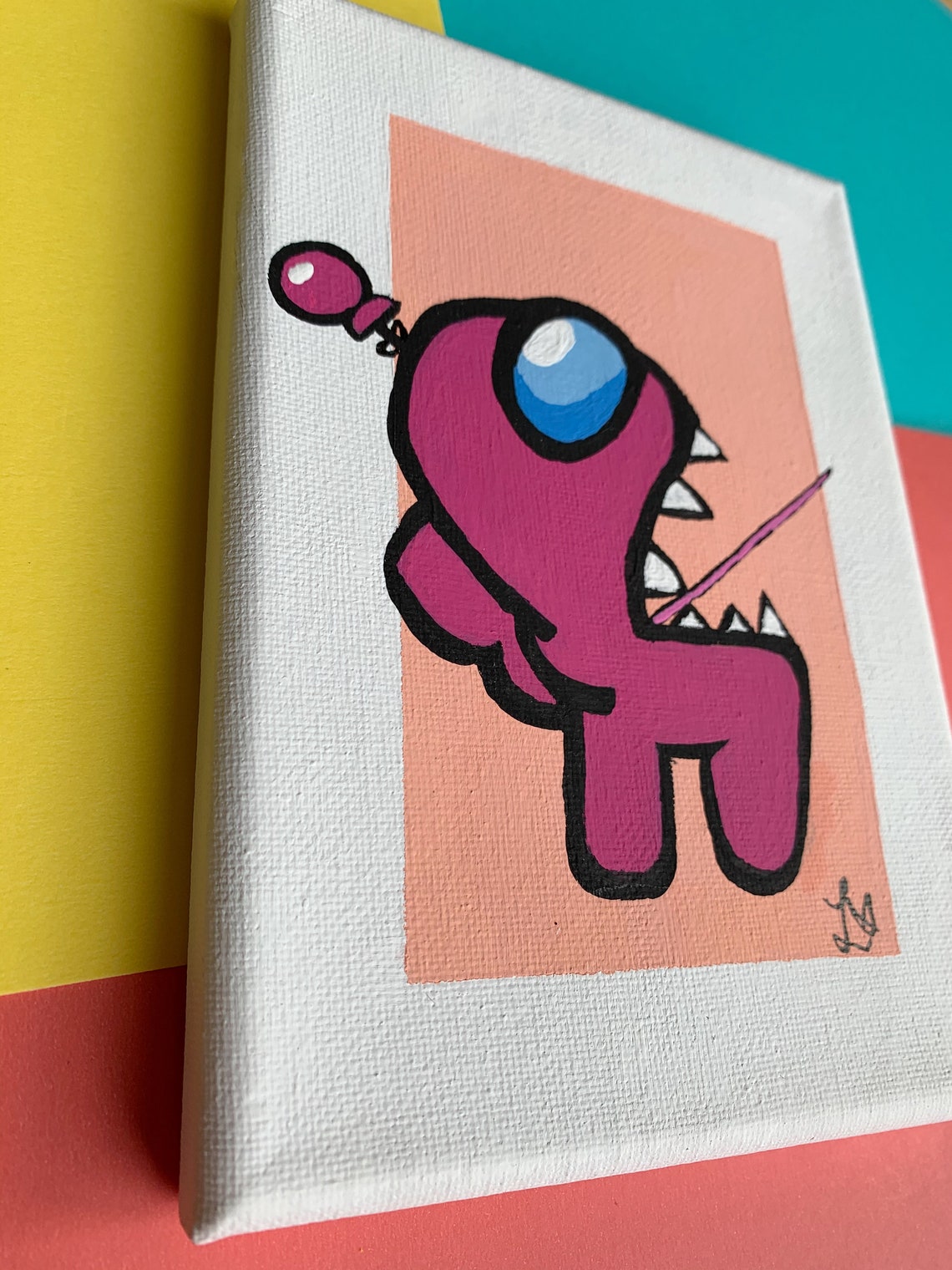 Among Us Painting/mini Canvas Painting/among Us/acrylic Etsy