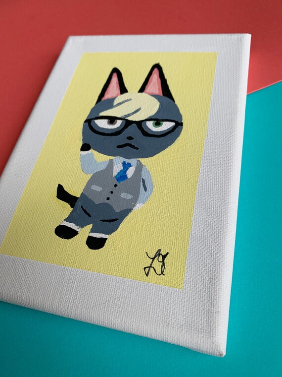 Animal Crossing New Horizons Raymond Canvas Panel Art Piece Painting Acrylic Art & Collectibles