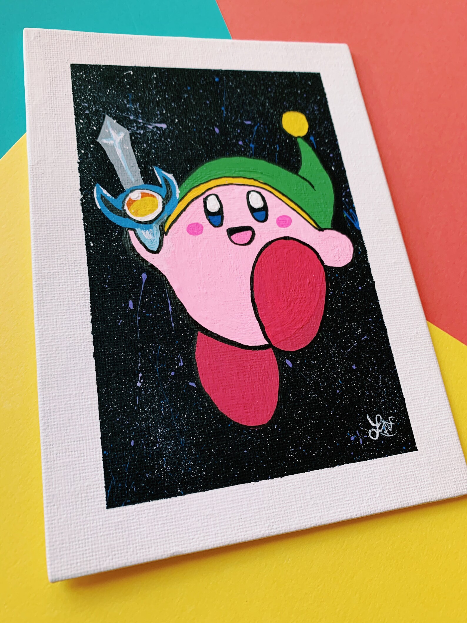 Link Kirby Painting/Mini Canvas Painting/Among Us/Acrylic Etsy