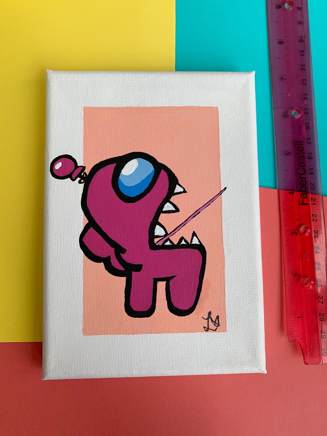 Among Us Painting/mini Canvas Painting/among Us/acrylic Etsy