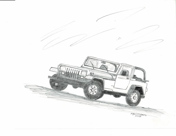 Jeep Off Road 4x4 Cartoon Tshirt #8188 automotive art | eBay