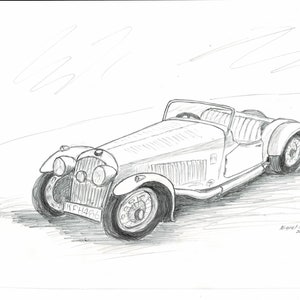 Sally CarreraPencil DrawingCar Pencil DrawingBoy Bedroom D\u00e9corOffice DecorationGift for DadGift for Husband