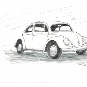 Sally CarreraPencil DrawingCar Pencil DrawingBoy Bedroom D\u00e9corOffice DecorationGift for DadGift for Husband
