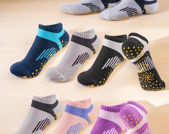 3 pairs Ankle Performance Athletic Cushioned Non Slip Low Cut Cotton Socks for Men, Women
