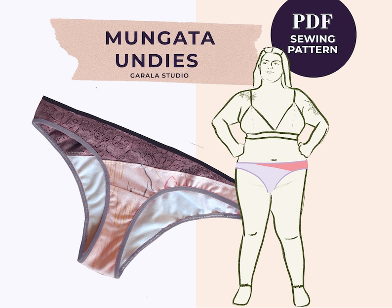 PDF Digital Underwear Sewing Pattern English Mungata Undies image 1