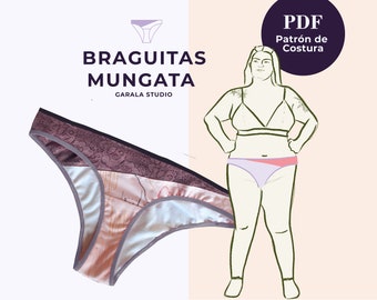 Bragas Mungata - PDF Patron de Costura Digital para Lencería - Español