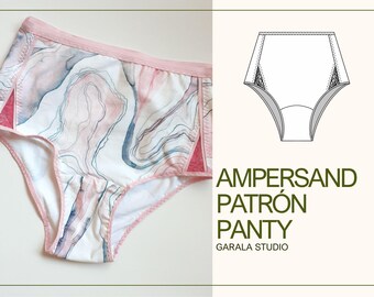 Ampersand Bragas / Panties / Calzón -  PDF Patron Costura Digital, Español, Ropa Interior DIY