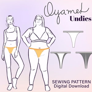 Sewing Pattern for Lingerie - Oyamel Thong -  PDF Download, includes step by step photo tutorial