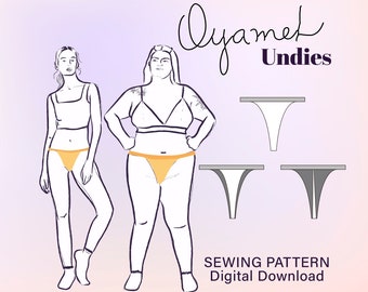 Sewing Pattern for Lingerie - Oyamel Thong -  PDF Download, includes step by step photo tutorial