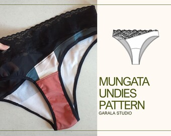 Mungata Undies -  PDF Sewing Pattern, women's sizing, Digital Underwear to Sew