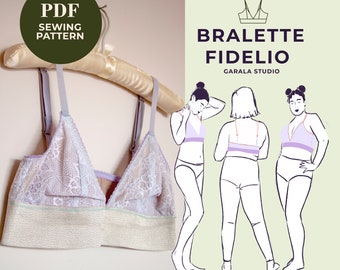 Fidelio Bralette - Sewing Pattern for Lingerie - PDF Download, includes step by step photo tutorial