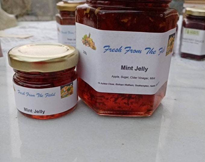 Mint Jelly and Mint Jalapeno Jelly Herbal Jelly in 8 Oz Jars Pure All