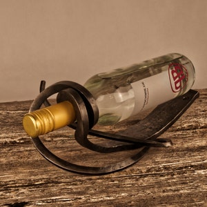 Hand-forged wine holder // bottle holder // wine stand