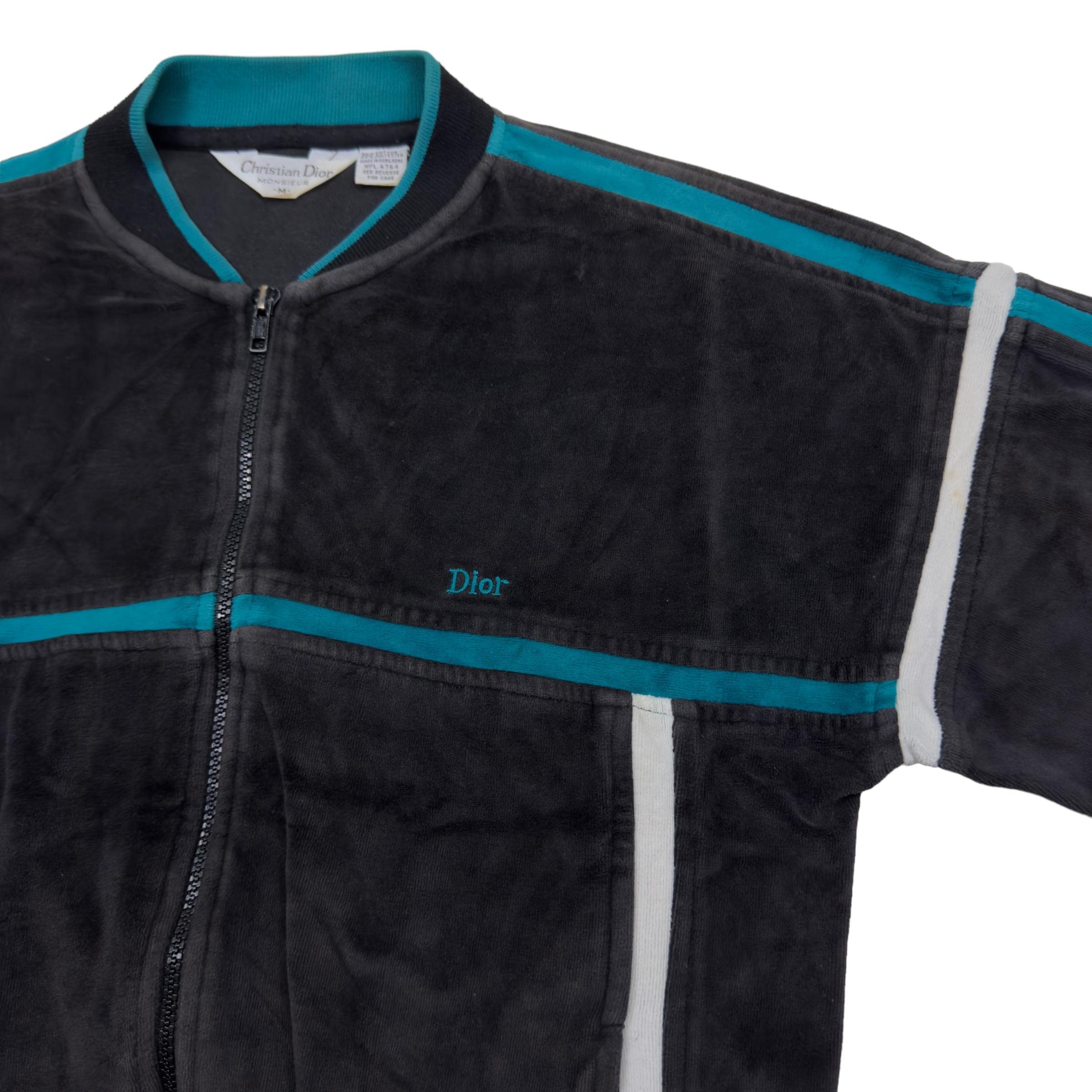 1980s Christian Dior Vintage Velvet Embroidered Logo Track