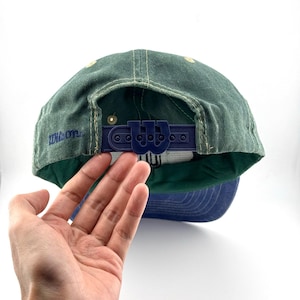 Vintage Wilson Cap Unique W Snap Closure 90s Big Logo Faded Two Tone Dad Hat Retro Athletic Streetwear