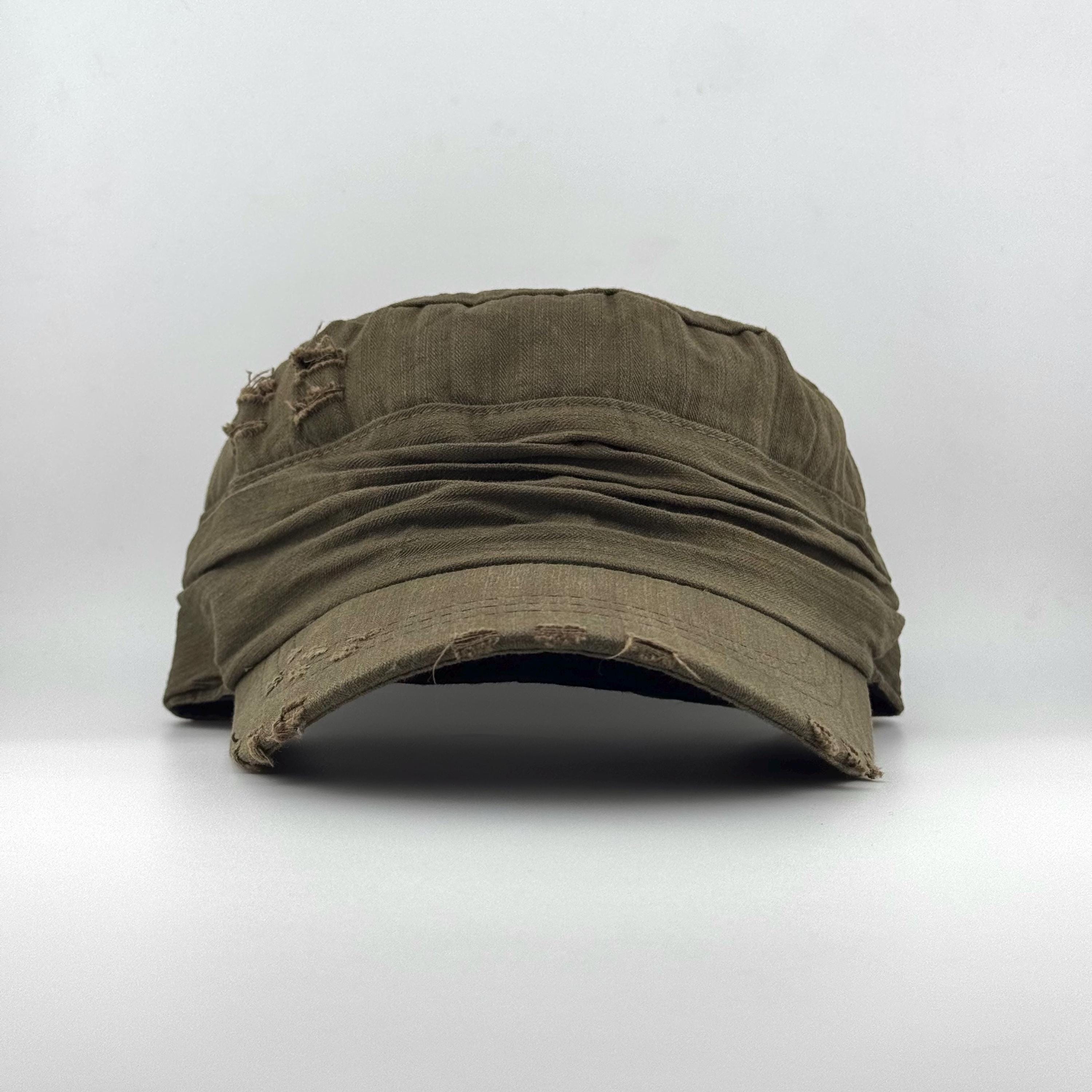 Olive Green Military Cadet Cap - Classic Field Style Lacuna | Army Green Denim Cadet Cap | In stock! | Lucleon main image 2