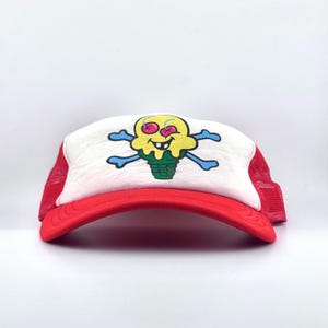 Vintage OG Billionaire Boys Club BBC Ice Cream Cones Trucker Hat Japan Nigo Cap Pharrell Williams Red White Cap