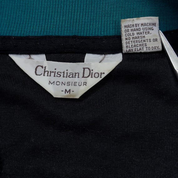クリスチャンディオールビンテージジャケット　11号 1980s Christian Dior Vintage Velvet Embroidered Logo Track