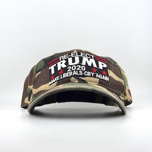 Gorra con parche bordado de camuflaje "Haz que los liberales lloren de nuevo" para reelegirlos en 2020, parodia de MAGA
