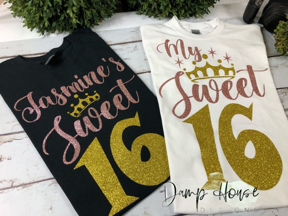 Sweet 16 shirts rose gold Clearance