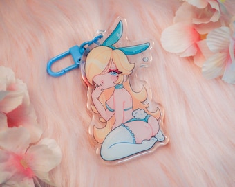 Bunny Chibi Rosalina Glitter Epoxy Acrylic Charm