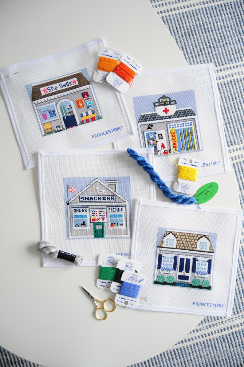 Seaside Village Guard Station Needlepoint Canvas image 3