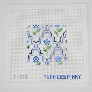 Scallop Hydrangea Coaster Needlepoint Canvas