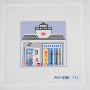 Seaside Village Guard Station Needlepoint Canvas image 1