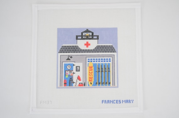 Seaside Village Guard Station Needlepoint Canvas