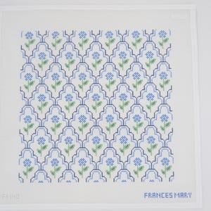 Scallop Hydrangea Pillow Needlepoint Canvas