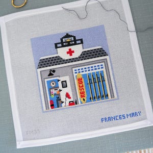 Seaside Village Guard Station Needlepoint Canvas image 2