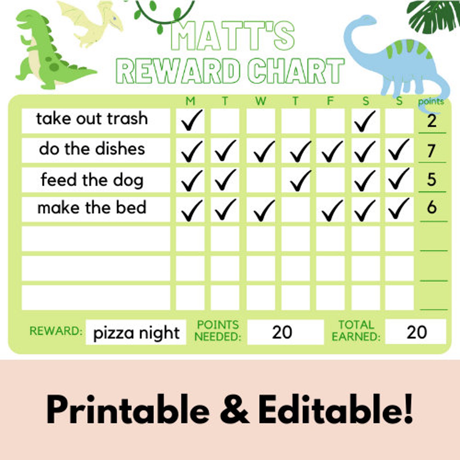 Tractor Reward Chart Canva Tractor Reward Sheet Behavior Etsy