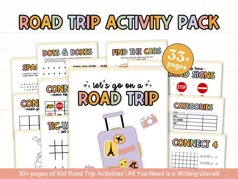 Kid Travel Activity Book Printable Games for Kids Travel - Etsy