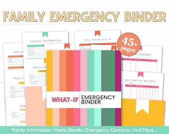 Carpeta de emergencia imprimible / En caso de emergencia / Carpeta What If / Organizador de documentos importantes / Planificación del final de la vida / Emergencia familiar