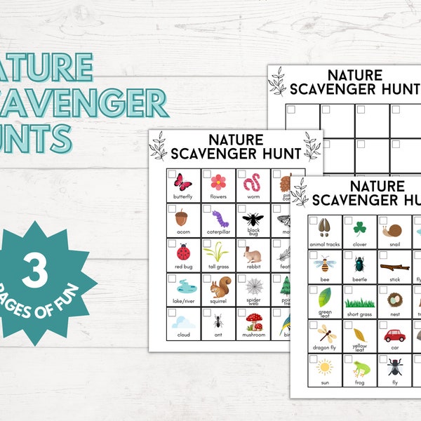 Nature Scavenger Hunt | Outside Scavenger Hunt | Scavenger Hunt For Outside | Nature Activity | Outside Fun | Kid Scavenger Hunt | Activity