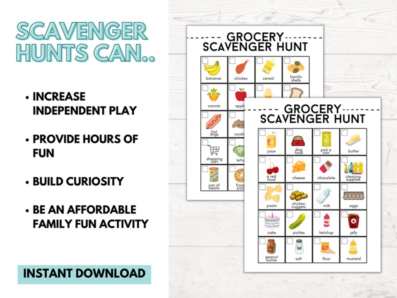 Grocery Scavenger Hunt Food Scavenger Hunt Hunt for Etsy