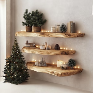 Rustic Floating Shelves Floating Shelves Display Shelves Small Floating Shelves Bookshelf Unique Floating Shelves Home Decor Christmas Gifts