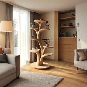 Custom unique tower wooden cat tower solid wood post tree tower cat furniture natural handmade living room decoration