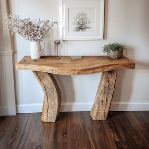 Live edge table entry way table rustic natural wood console table handmade console table Console Furniture Narrow Entryway Table home decor