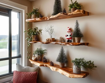 Floating Shelves Floating Shelves Shelves on Wall Shelf Decor Rustic Shelves Custom Shelf Bookshelves Farmhouse Shelves Christmas Gift